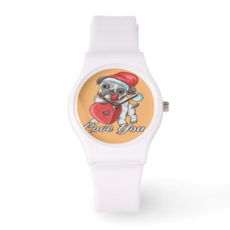 The Christmas Pugs Belt Buckle Watch