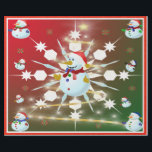 The Christmas Snowman - Wrapping Paper<br><div class="desc">This design features a white and blue snowflake, a golden tree, coloured snowflakes and lots of snowmen dressed for a cold Christmas season. A red/green backround and red border was added. This Christmas wrapping paper is available in assorted styles, colours and sizes.</div>