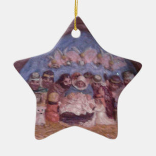 'THE CHRISTMAS STABLE" CERAMIC ORNAMENT
