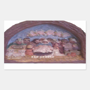 'THE CHRISTMAS STABLE" RECTANGULAR STICKER