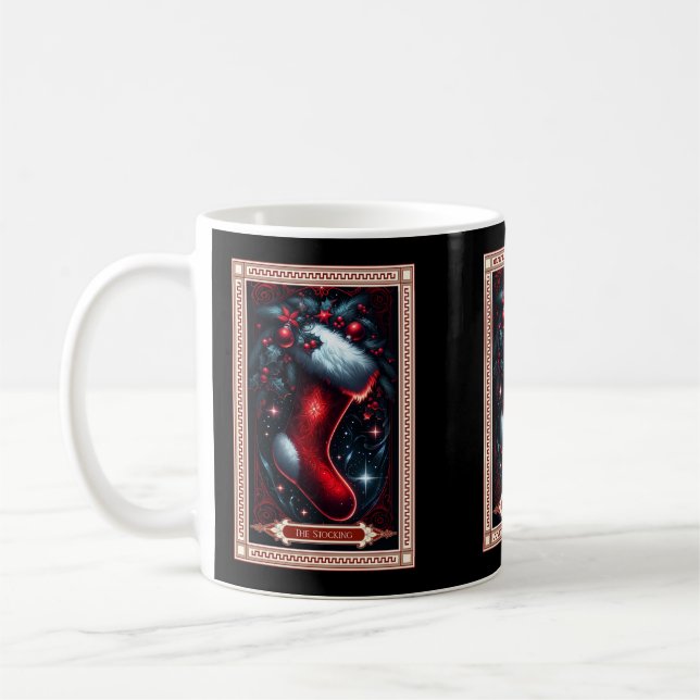 The Christmas Stocking Tarot Card Coffee Mug (Left)