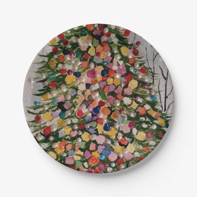 The christmas tree paper plate (Front)