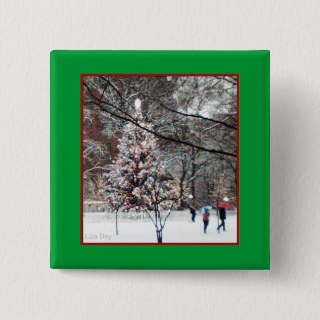 'The Christmas Tree' Square Button (Front)