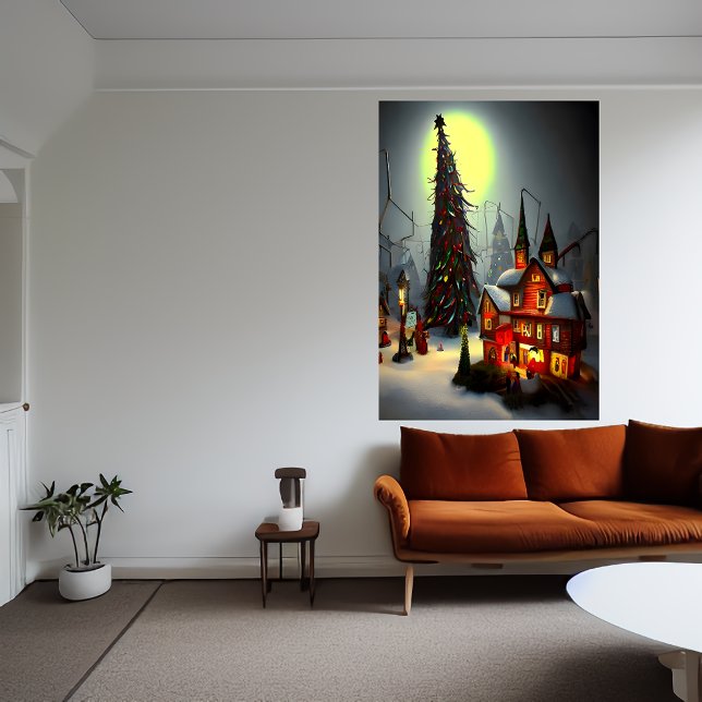 The Christmas Village at night | AI Art Poster (Creator Uploaded)