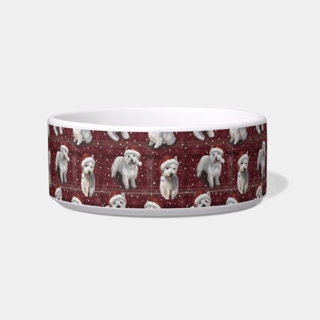 The Christmas West Highland Terrier Westie Dog Bowl (Front)