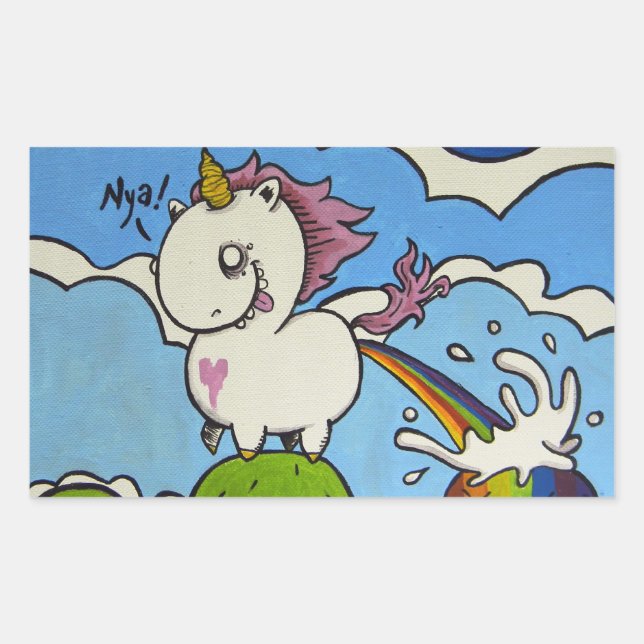 The Chubby Unicorn Rectangular Sticker (Front)