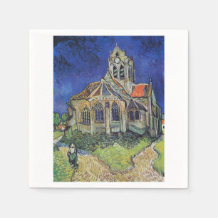 The Church at Auvers 1890 by Vincent van Gogh Napkin