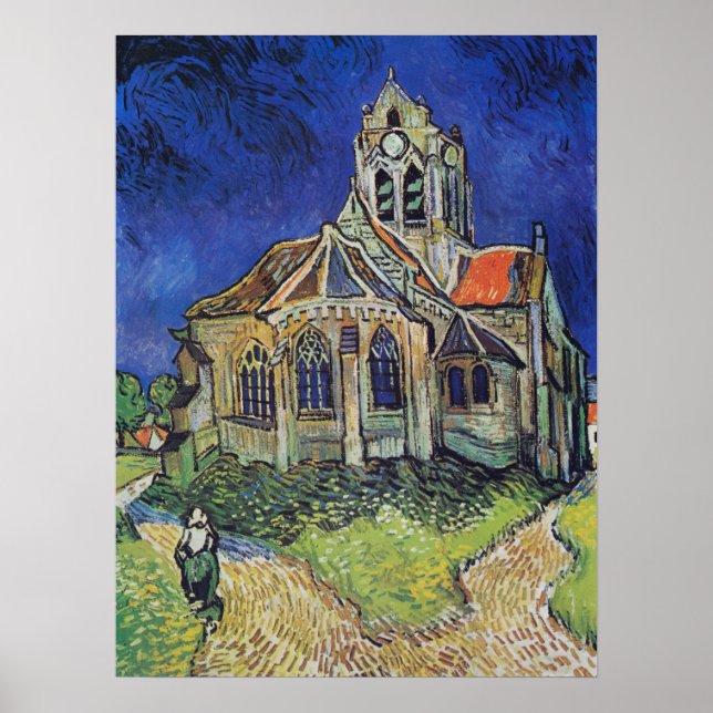 The Church at Auvers 1890 by Vincent van Gogh Poster (Front)