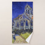The Church at Auvers, Van Gogh Bath Towel<br><div class="desc">Vincent Willem van Gogh (30 March 1853 – 29 July 1890) was a Dutch post-impressionist painter who is among the most famous and influential figures in the history of Western art. In just over a decade, he created about 2, 100 artworks, including around 860 oil paintings, most of which date...</div>