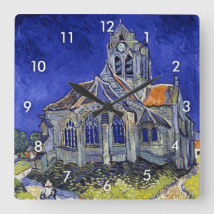 The Church at Auvers, Van Gogh Square Wall Clock