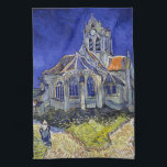 The Church at Auvers, Van Gogh Tea Towel<br><div class="desc">Vincent Willem van Gogh (30 March 1853 – 29 July 1890) was a Dutch post-impressionist painter who is among the most famous and influential figures in the history of Western art. In just over a decade, he created about 2, 100 artworks, including around 860 oil paintings, most of which date...</div>