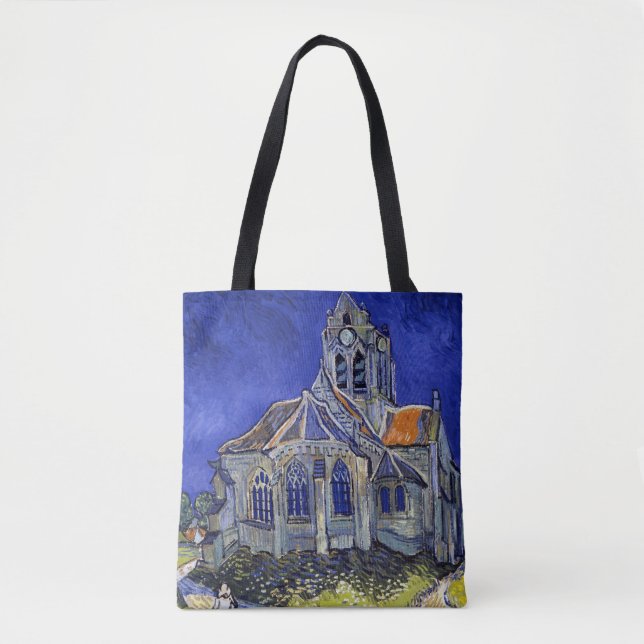 The Church at Auvers, Van Gogh Tote Bag (Front)