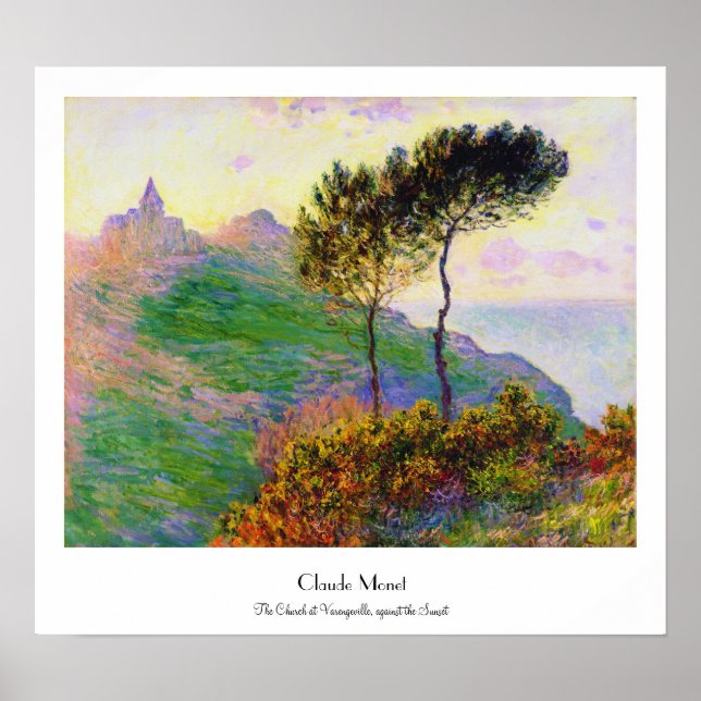 The Church at Varengeville, against the Sunset Poster (Front)