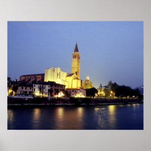 The church of Sant'Anastasia in Verona, Italy. Poster