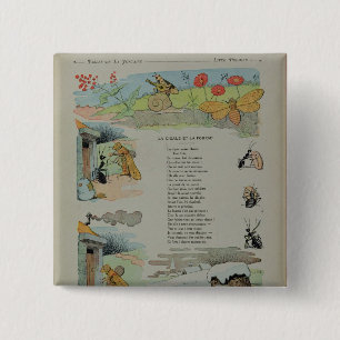 The Cicada and the Ant from the Fables 15 Cm Square Badge