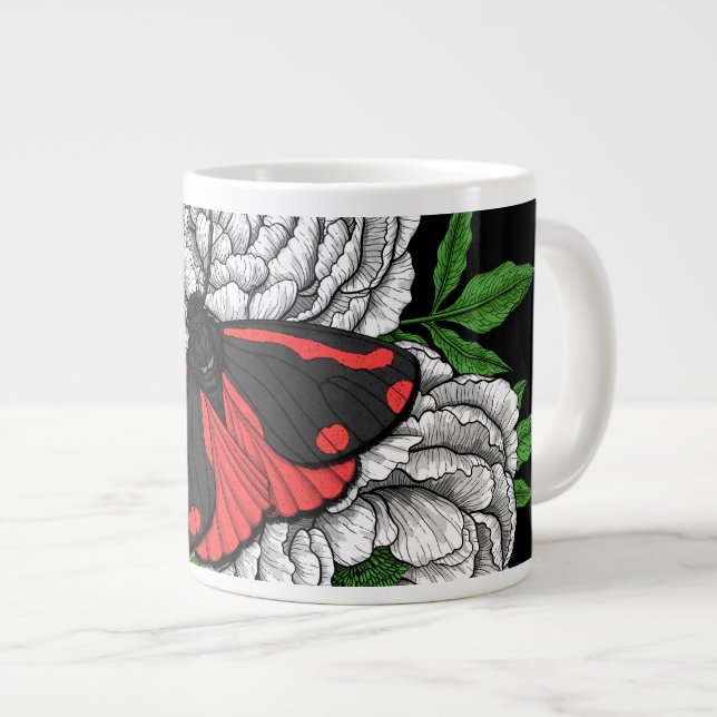 The cinnabar moth large coffee mug (Front Right)