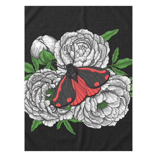 The cinnabar moth tablecloth (Front)