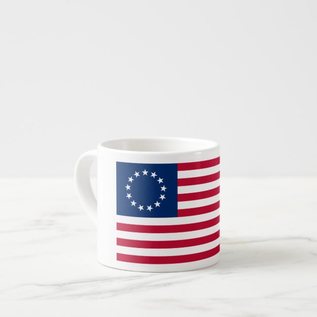 The Circle of Stars, American Flag by Betsy Ross Espresso Cup (Front Left)