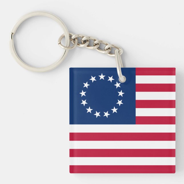 The Circle of Stars, American Flag by Betsy Ross Key Ring (Front)