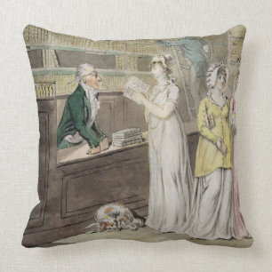 The Circulating Library (pen and ink and w/c and w Cushion
