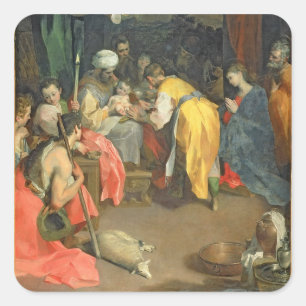 The Circumcision of Christ, 1590 (oil on canvas) Square Sticker