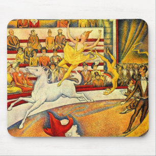 The Circus by Georges Seurat, Vintage Fine Art Mouse Pad