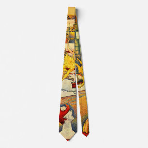 The Circus by Georges Seurat, Vintage Fine Art Tie