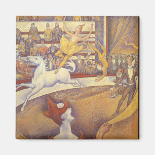 The Circus by Georges Seurat, Vintage Pointillism Magnet