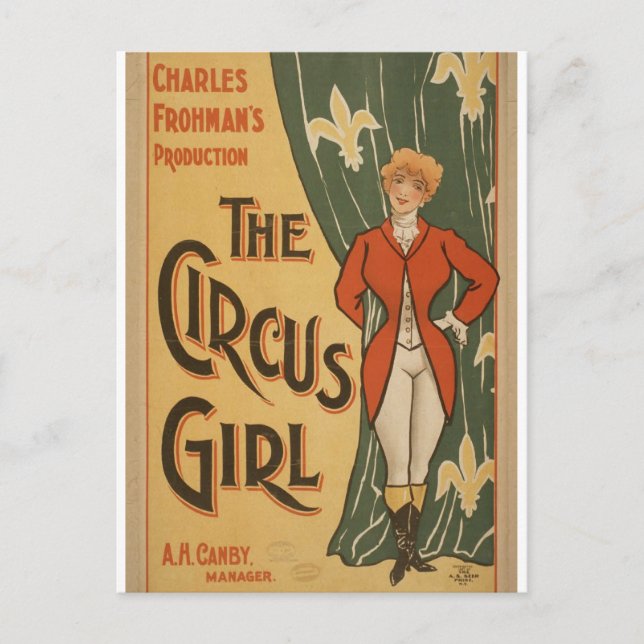 The Circus Girl, 'A.H.Canby' Retro Theatre Postcard (Front)