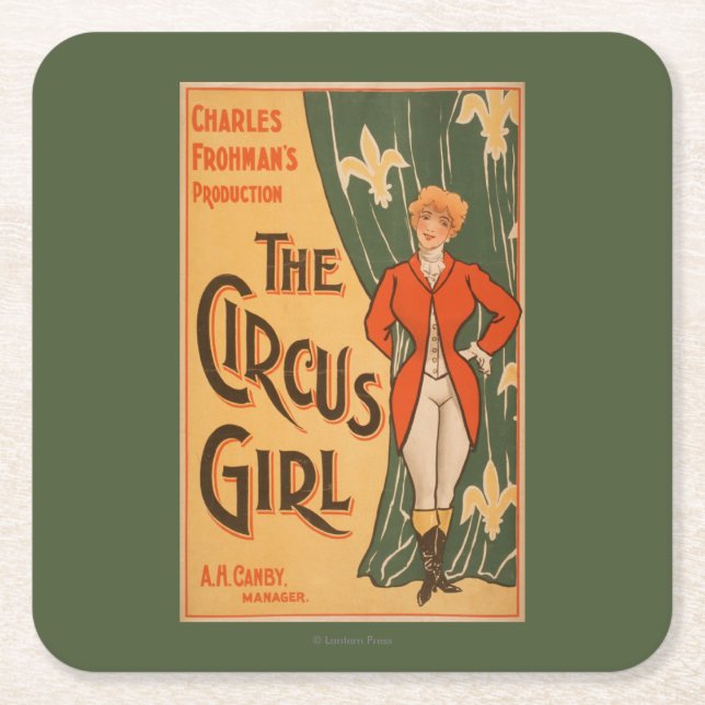 The Circus Girl Theatrical Poster #1 Square Paper Coaster (Front)