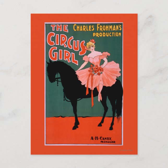 The Circus Girl - Woman on Horse Theatrical Postcard (Front)