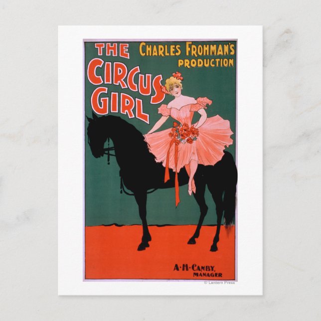 The Circus Girl - Woman on Horse Theatrical Postcard (Front)
