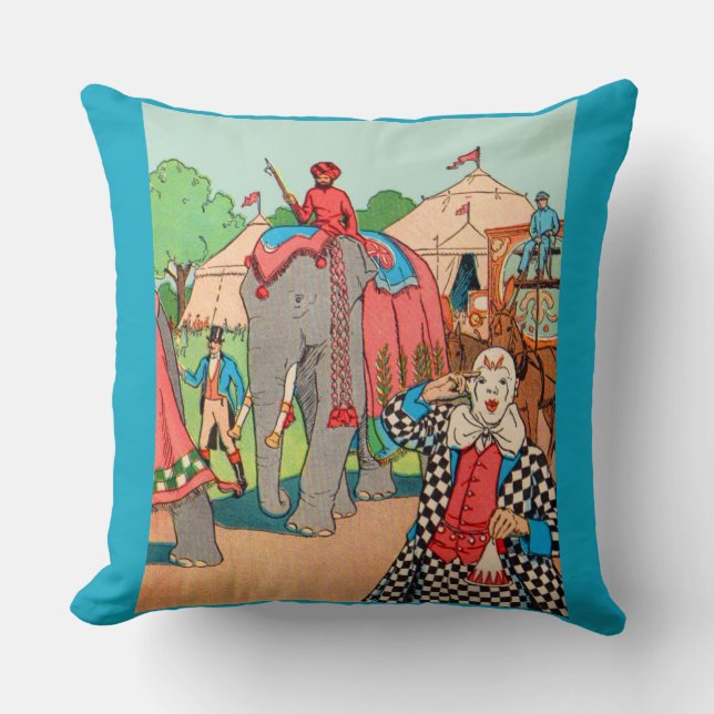 The circus is coming to town print cushion (Front)
