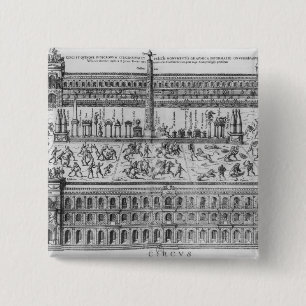 The Circus Maximus in Rome, c.1600 15 Cm Square Badge