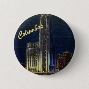 The Citadel At Night Vintage Button
