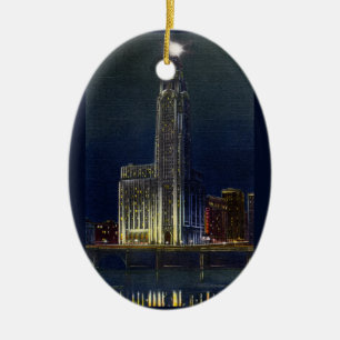 The Citadel At Night Vintage Ceramic Tree Decoration