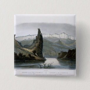 The Citadel Rock on the Upper Missouri, plate 18 f 15 Cm Square Badge