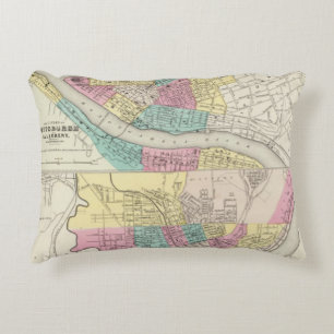 The Cities Of Pittsburgh Allegheny Cincinnati Decorative Cushion