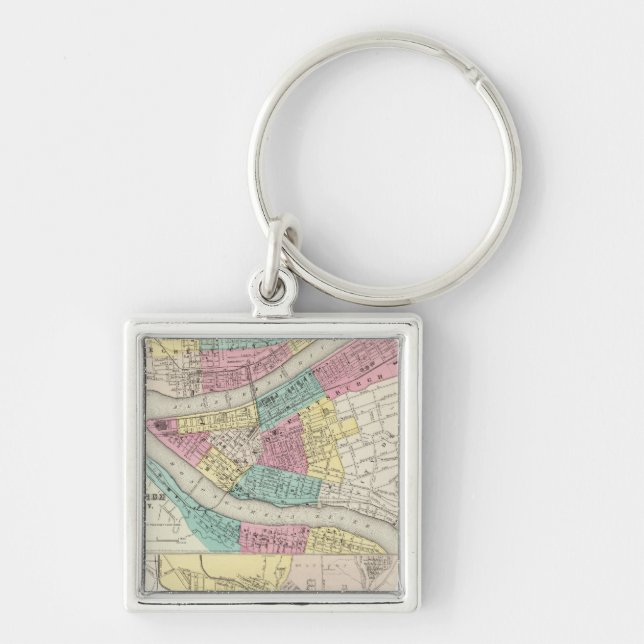 The Cities Of Pittsburgh Allegheny Cincinnati Key Ring (Front)