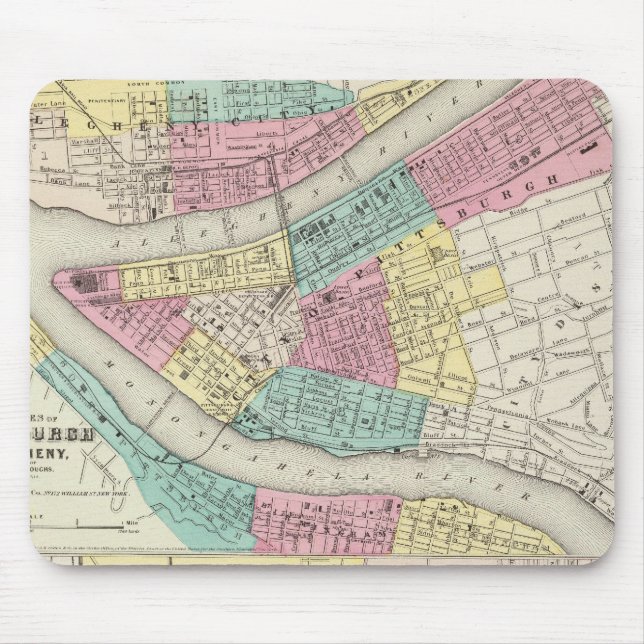 The Cities Of Pittsburgh Allegheny Cincinnati Mouse Pad (Front)
