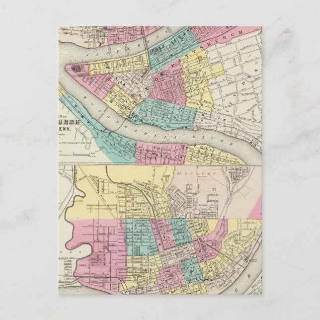 The Cities Of Pittsburgh Allegheny Cincinnati Postcard (Front)