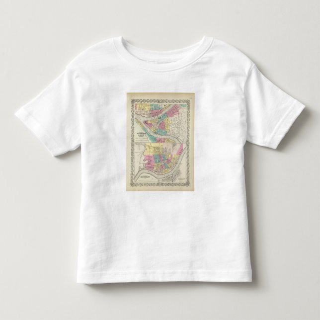 The Cities Of Pittsburgh Allegheny Cincinnati Toddler T-Shirt (Front)