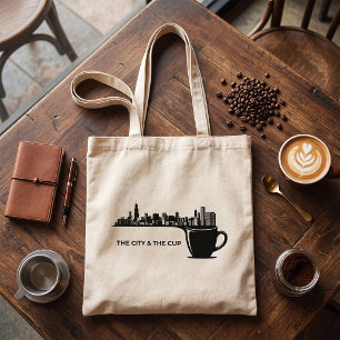 The City and The Cup Chicago Skyline Tote Bag