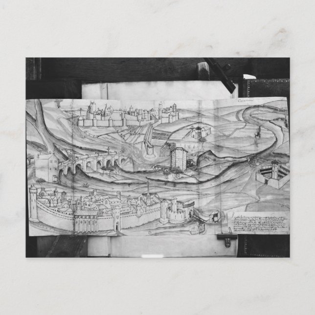 The city and the village of Carcassonne, 1462 Postcard (Front)