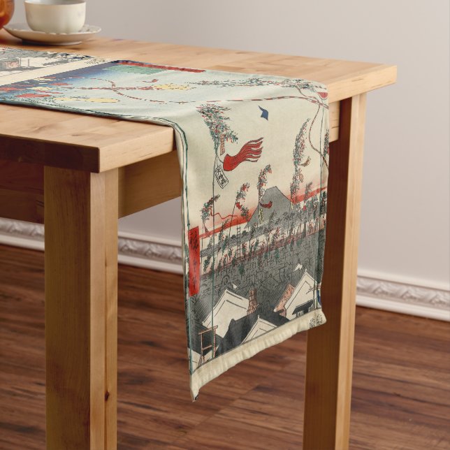 The City Flourishing, Tanabata Festival. Short Table Runner (In Situ)