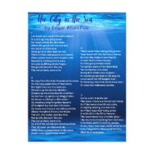 The City in the Sea Poem Postcard--Edgar Allan Poe