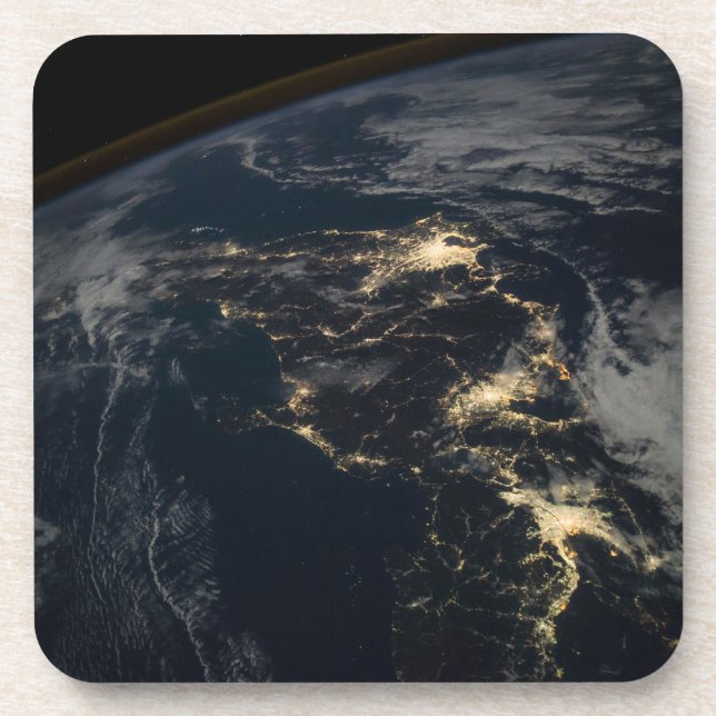 The City Lights Of Japan At Night. Coaster (Front)