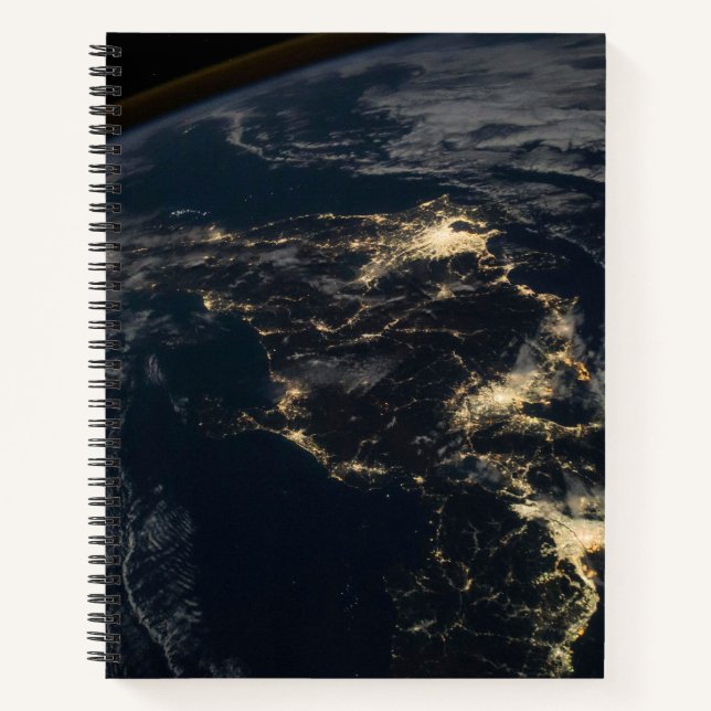 The City Lights Of Japan At Night. Notebook (Front)
