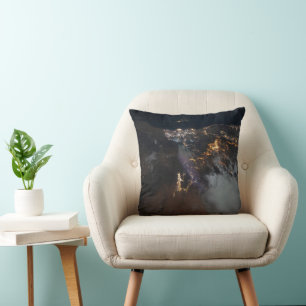 The City Lights Of Jazan And Its Suburbs Cushion
