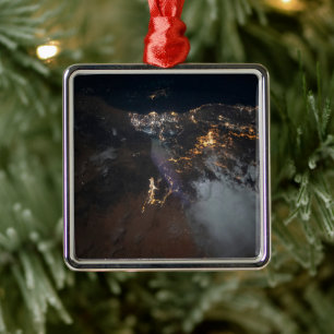 The City Lights Of Jazan And Its Suburbs Metal Ornament